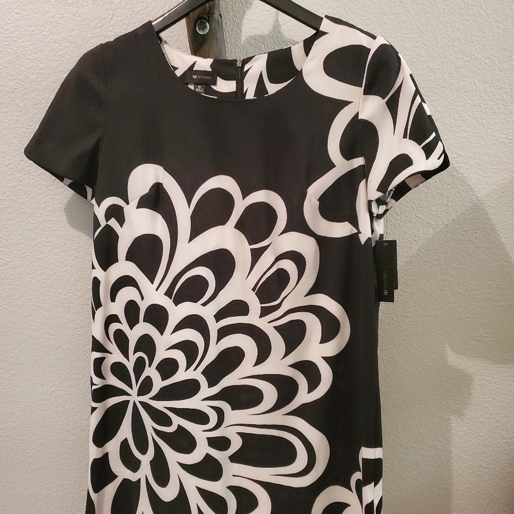 Black and white floral dress